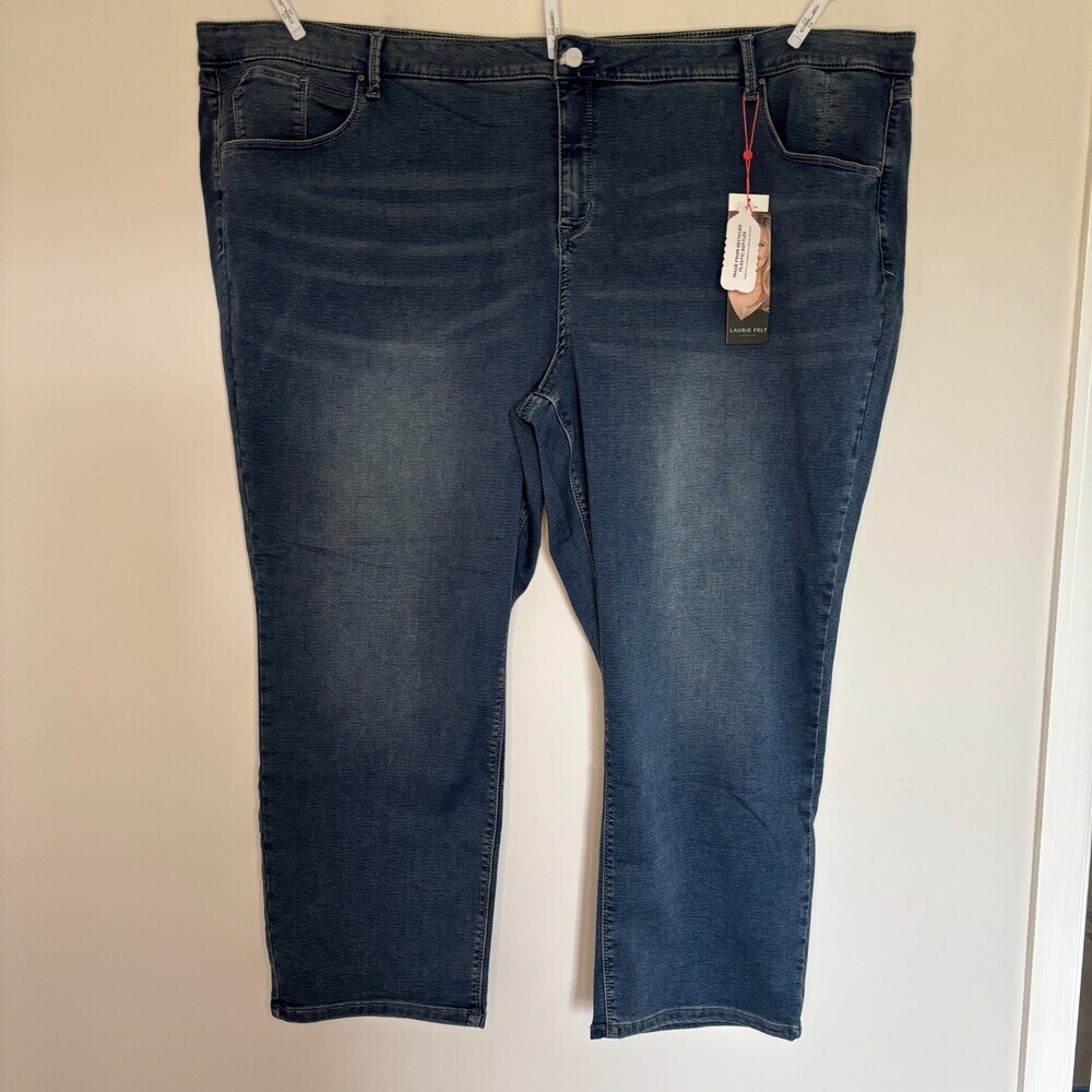 LAURIE FELT NEW Knit Clean Jean Slim Leg Womens 5X Denim Stretch Pockets
